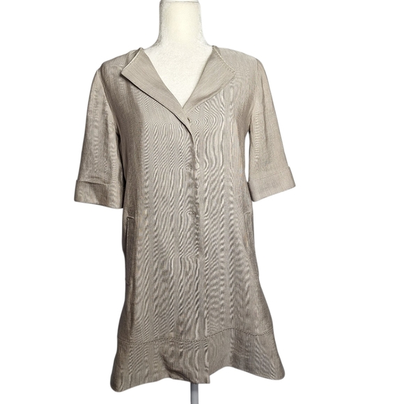 Eli Tahari Corpcore Tunic Blazer Officecore Professional Academia Linen Silk XS - Picture 1 of 16